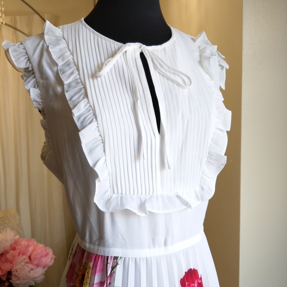 🔥HP🔥NWT TED BAKER PLEATED BIB SKIRT DRESS - Picture 2 of 11